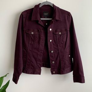 Liverpool classic jean jacket in plum like new Med